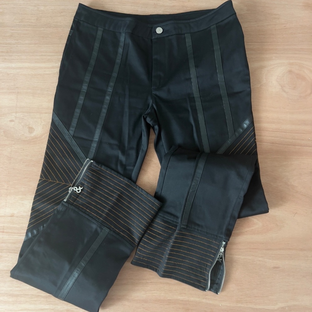 Dolce & Gabbana pants women's size XL bootcut stripped black